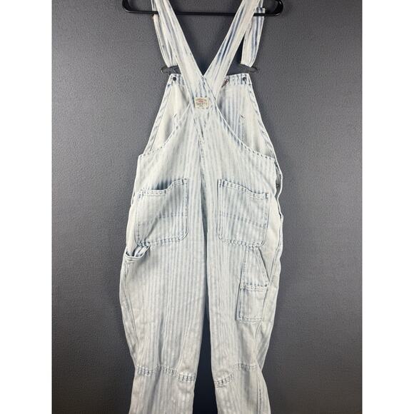 Faherty Topsail Overalls Railroad Stripes Blue White Jumpsuit Size Small - Picture 8 of 12